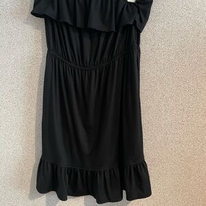 Black‎ Tube Top Ruffled  Dress